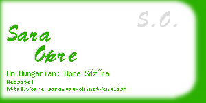 sara opre business card